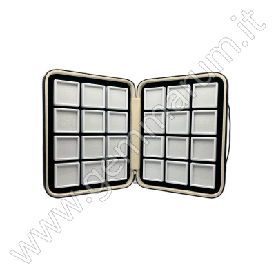 Etui mit 24 Klarsichtdosen 5x5 - weiss