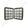 Etui mit 24 Klarsichtdosen 5x5 - weiss
