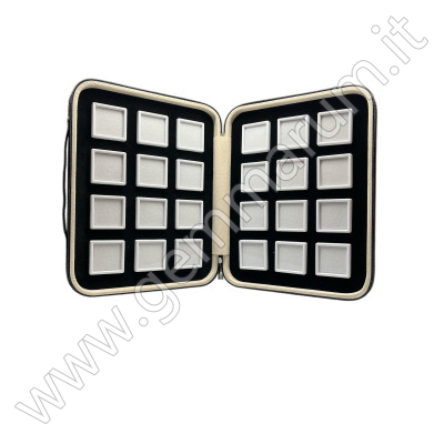 Etui mit 24 Klarsichtdosen 4x4 - weiss