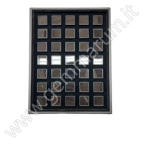 Etui mit 35 Klarsichtdosen 3x3cm - schwarz