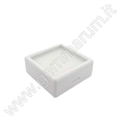 Edelsteindose plastik 4X4 - WEISS