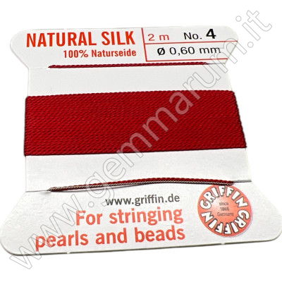 Filo in seta rosso corallo Griffin N.4