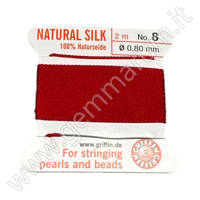 Red coral silk thread Griffin No. 8