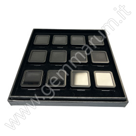 BOX 12 Scatoline Metallo 4X4x1.5 cm - nero opaco