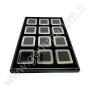Tray with 12 boxes 5.5X5.5x1.5 cm - Shiny silver