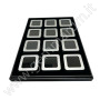 Tray with 12 boxes 5.5X5.5x1.5 cm - Matt Silver