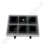 Elegantes Deluxe Holzdisplay mit 6 Edelsteindosen
