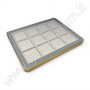 Espositore Premium con Cornice Dorata-Grigio