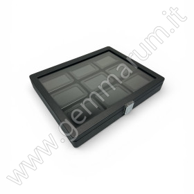 Diamond Boxes in a Luxurious Lockable Case with viewing window - black