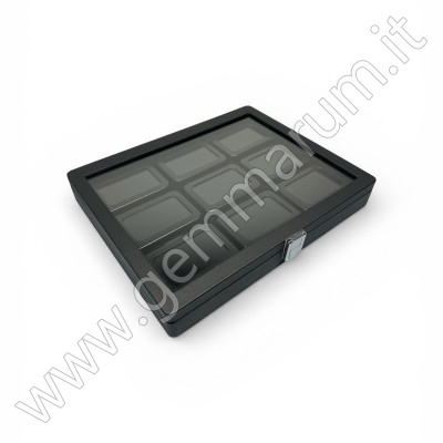 Diamond Boxes in a Luxurious Lockable Case with viewing window - black