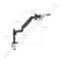 Stativo a sbalzo con morsetto STL5 LED