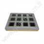 Premium Gem Display with Gold Frame - Grey complete with 12 MATT SILVER boxes